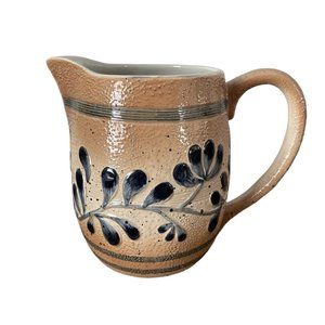 Teleflora Williamsburg Pitcher, 75 year Anniversary Vase, Blue & Tan Home Decor